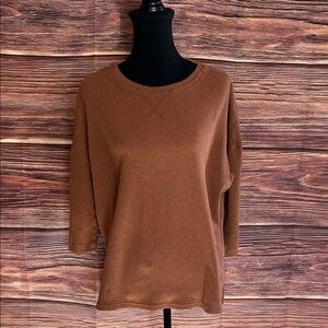 Pact Tan 3/4 Sleeve Top | Size Small